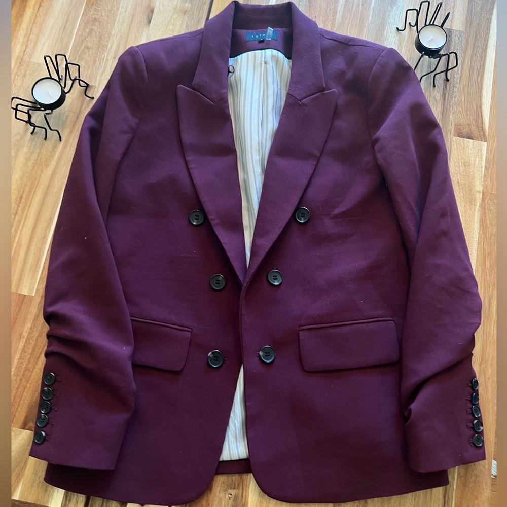 1. State burgundy blazer double breasted small